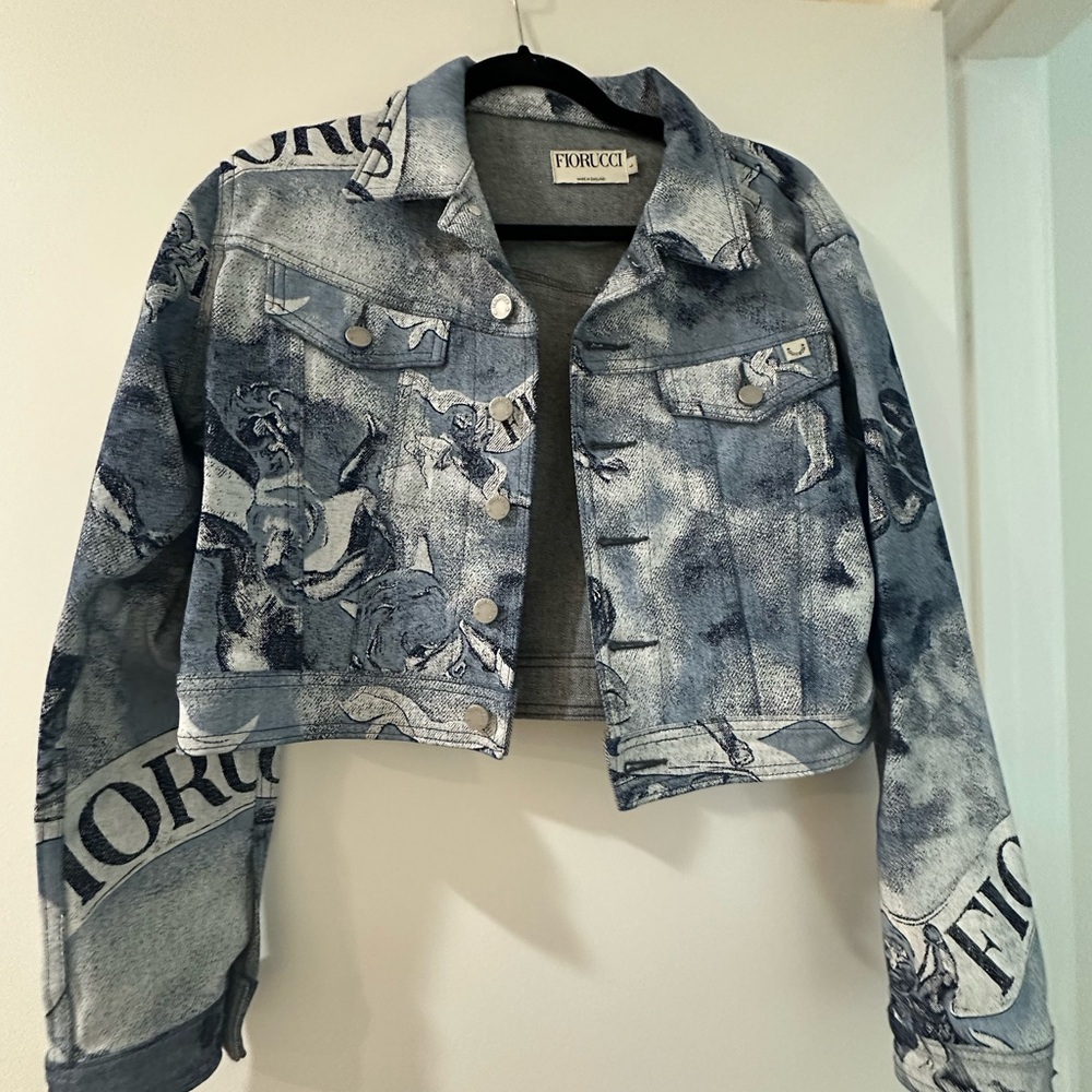 Fiorucci Distressed Blue Graphic Denim Jacket
